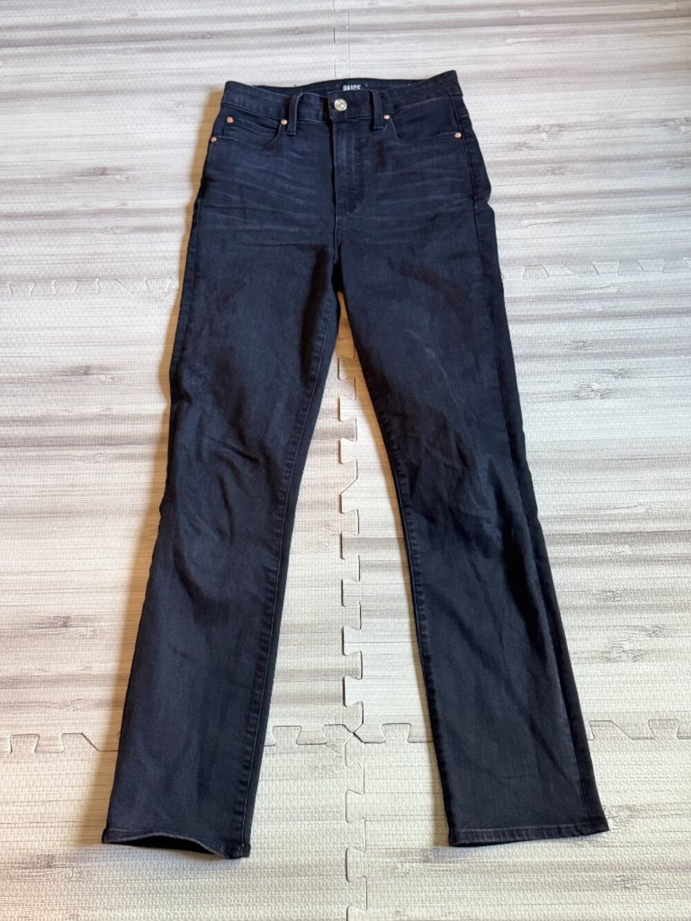 PAIGE Women's High Rise Cindy Straight Jeans in Black Willow